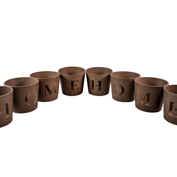 Country Home Décor Votive Tea Light Lettered Candle Holders | Set of 8 | - Picture 4 of 6